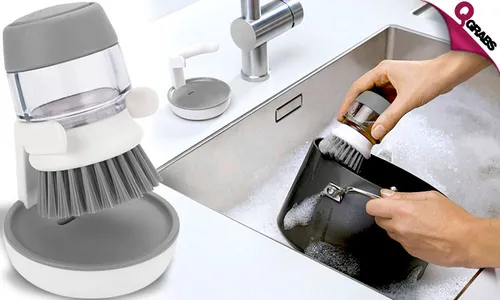 Soap-Dispensing Dish Scrubber!